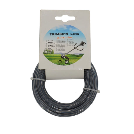 Hilo de Corte para Desbrozadora 2.4 mm x 15 m Longitud Traslúcido Polímero Endurecido Redondo