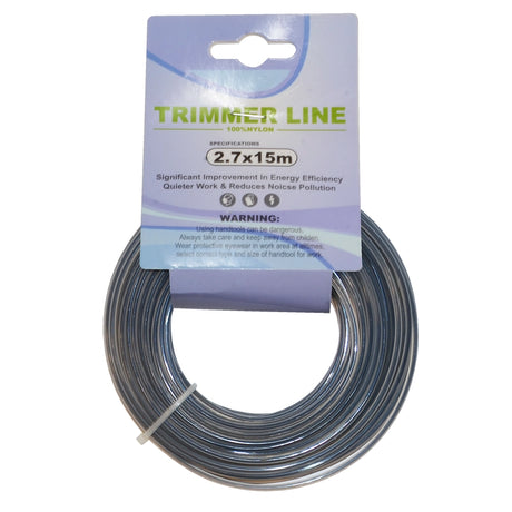 Hilo de Corte para Desbrozadora 2.7 mm x 15 m Longitud Traslúcido Polímero Endurecido Redondo