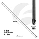 Eje de rotación de 7 picos para Desbrozadora